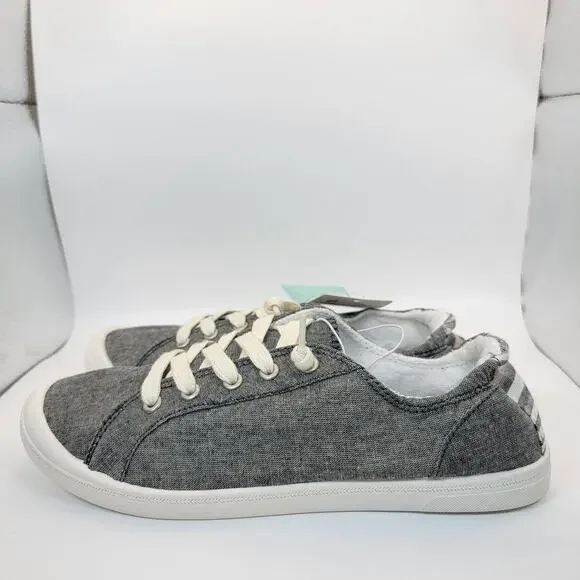 Magellan Outdoors Casual Shoes Womens 9B Gray Canvas Lace Up Comfort Sneaker - Picture 3 of 8